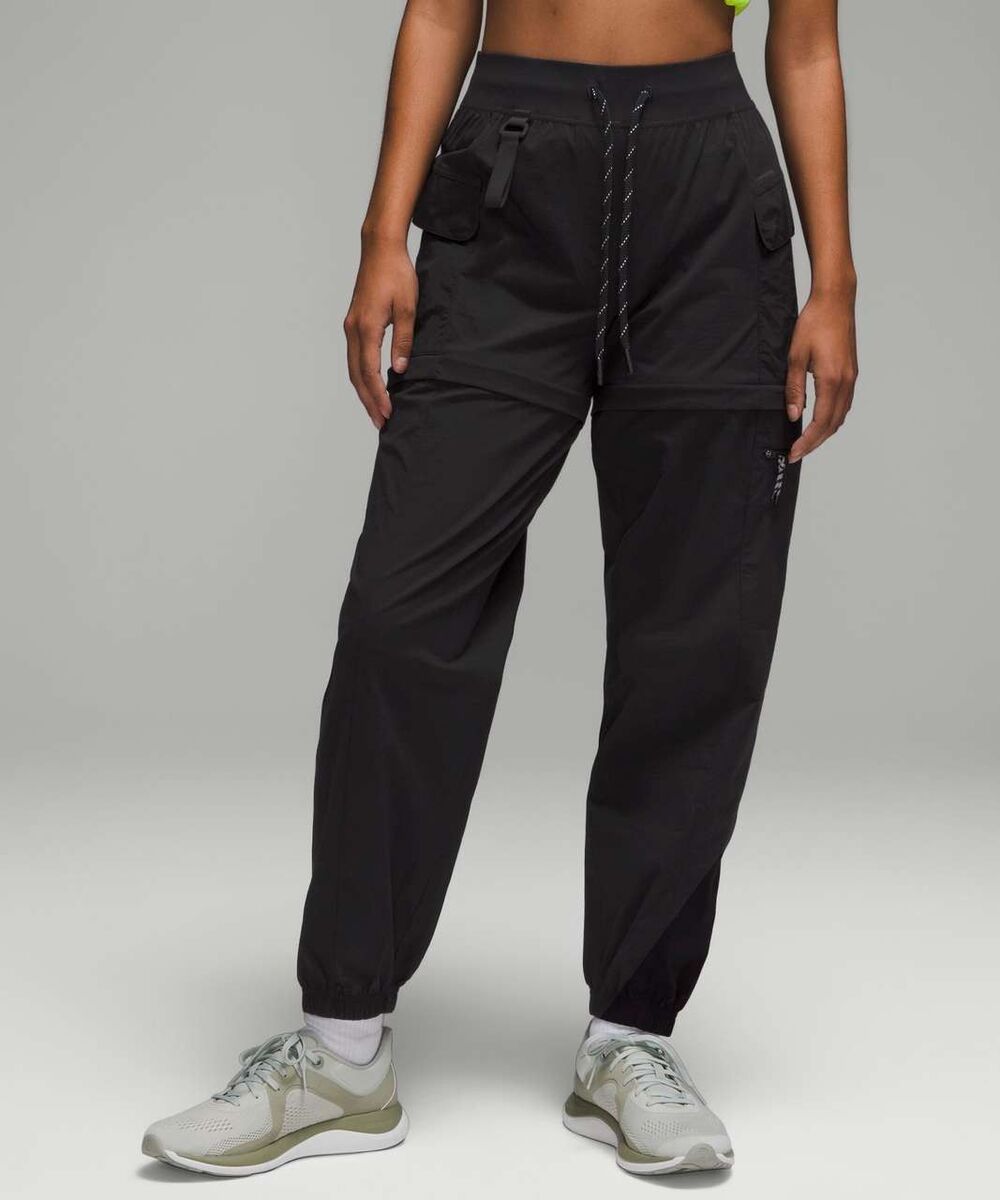 Lululemon Convertible High-Rise Hiking Jogger Size 6 Black Zip Off Pants W5EGHS